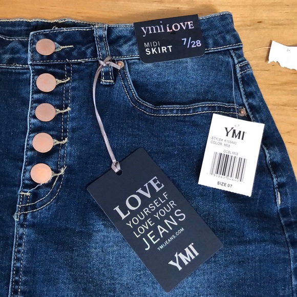 YMI button fly jean skirt - Picture 5 of 5